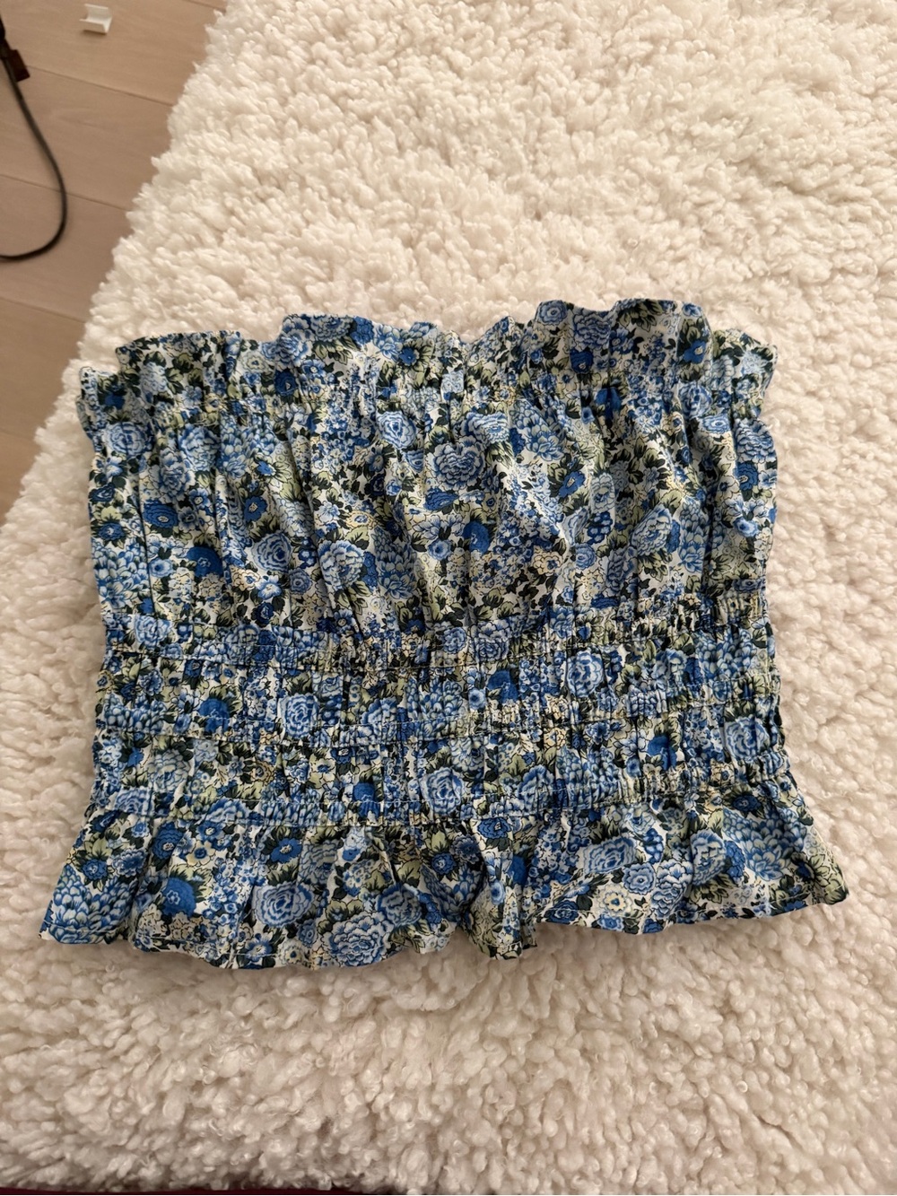 emory park Blue Floral Print Top